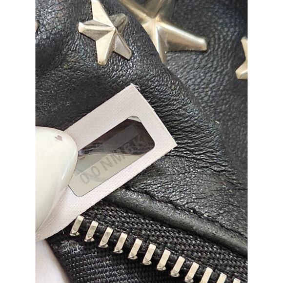 Authentic Jimmy Choo Black Leather Star Studded Small Bag Purse - Picture 13 of 15